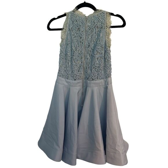 Honey Chelsea Textured Lace Top Dress Light Blue Size XS - Picture 2 of 8